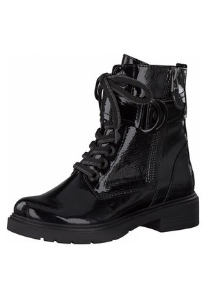 Marco Tozzi Lace-up ankle boots - black patent