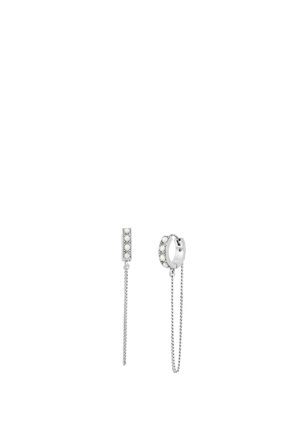 AllSaints, ALLSAINTS NELLIE PEARL CHAIN HOOP EARRINGS - Ohrringe - open white
