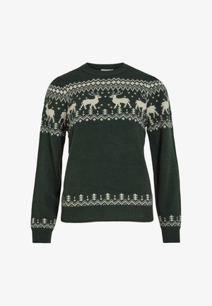 VILA VIDEER LS CHRISTMAS - Džemperis - pine grove pattern jacquard