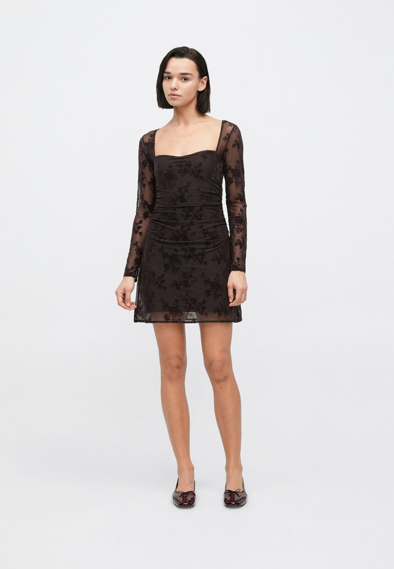gold dress and black tights Dance the Night Away Sequin Mini Dress in Gold