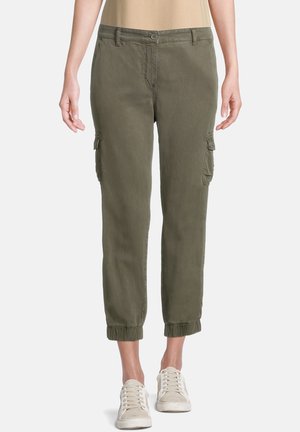 MIT AUFGESETZTEN TASCHEN - Cargo trousers - dusty olive