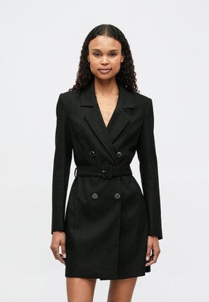 ZANITA STRIPE DRESS - Ingruha - black/silver -coloured