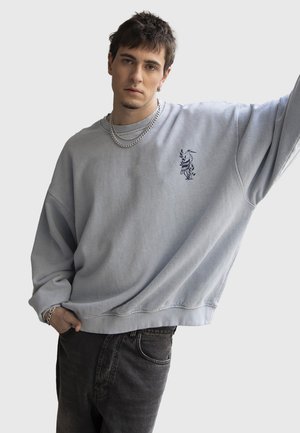 Kaotiko CREW WASHED LOTUS UNISEX - Sweatshirt - steel