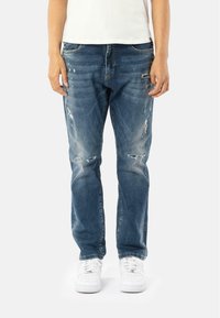LEONA DESTROYED - Jeans Straight Leg - queen blue