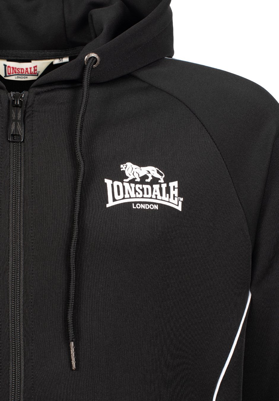 Lonsdale ACHAV - Zip-up sweatshirt - black white/black - Zalando.ie