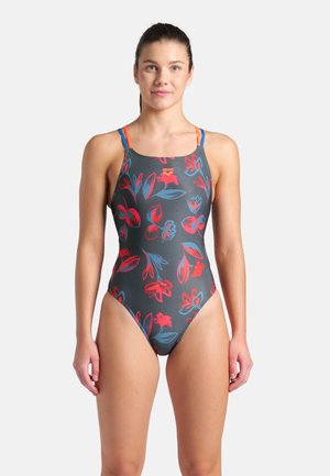 FLORAL - Maillot de bain - dark sage multi bright coral blue cosmo