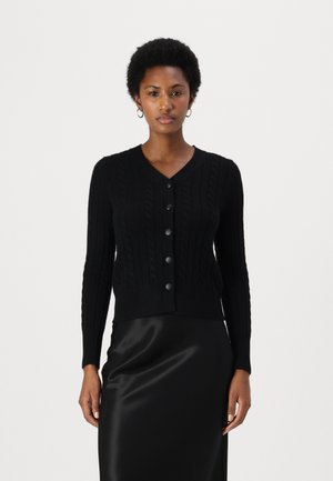 CLASSIC CABLE CARDIGAN - Gilet - black