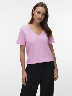 Vero Moda VMPAULINA NECK NOOS - Pamata T-krekls - bonbon