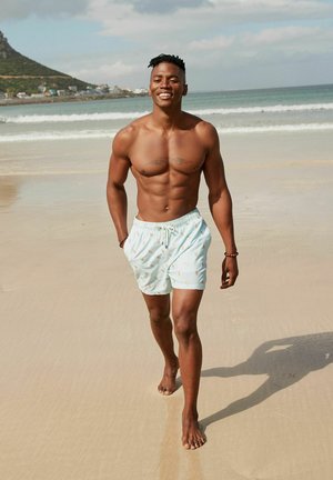 Next REGULAR FIT - Badeshorts - orange embroidery blue stripe