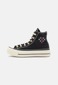 Converse - CHUCK TAYLOR ALL STAR LIFT CRAFTED STITCHING PLATFORM - High-top trainers - black/egret/gold Thumbnail Image 1