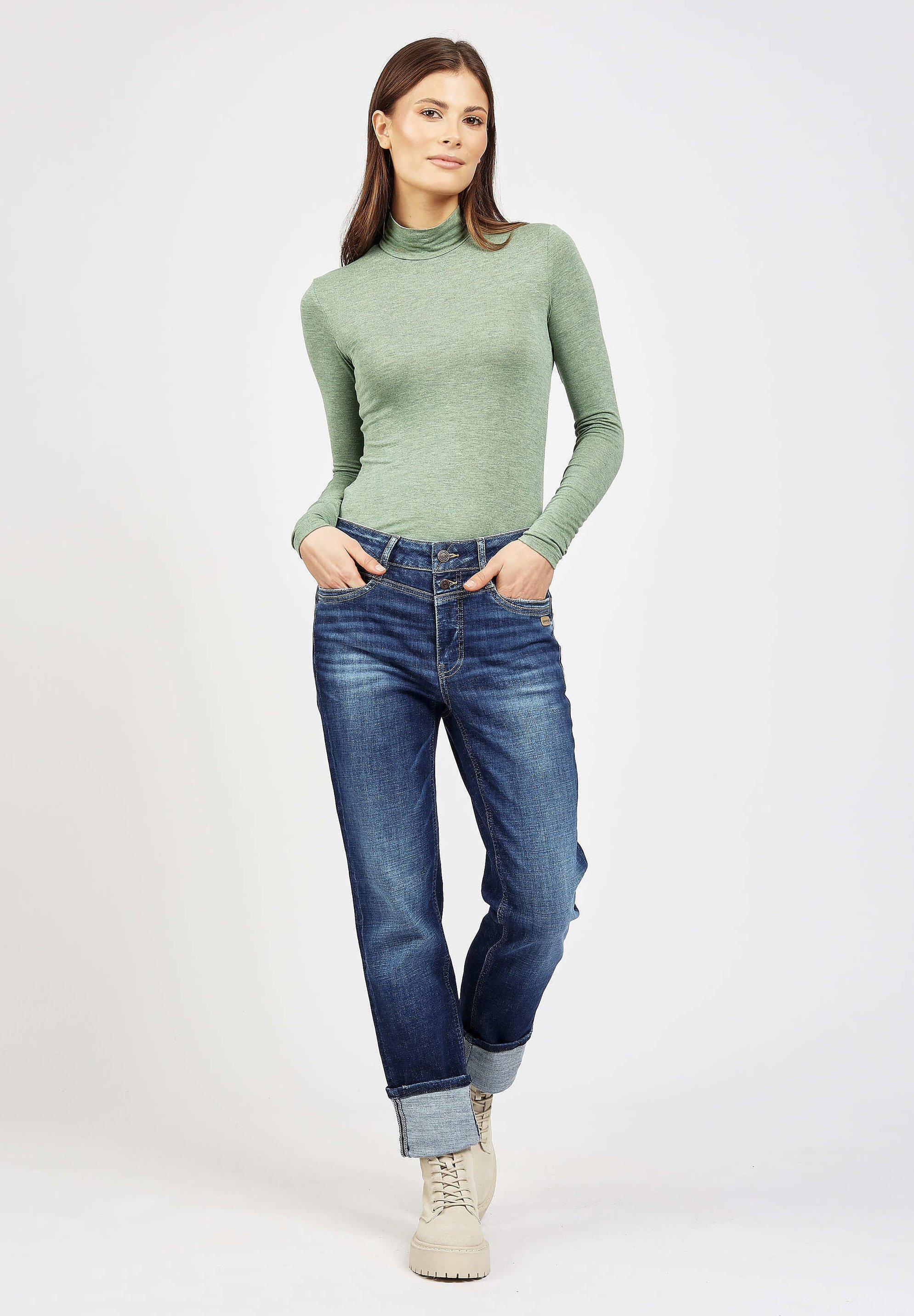 Gang GANG STACY - Jeans Straight Leg - darkblue cross hatch