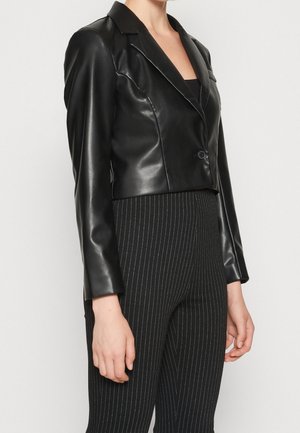Imiteret læderjakke - black
