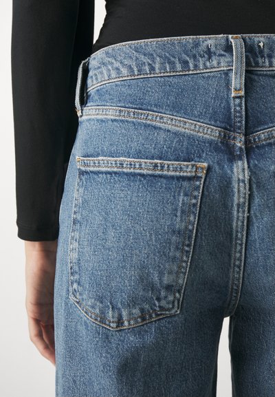Agolde HARPER CROP - Sirgete säärtega teksad - dark blue