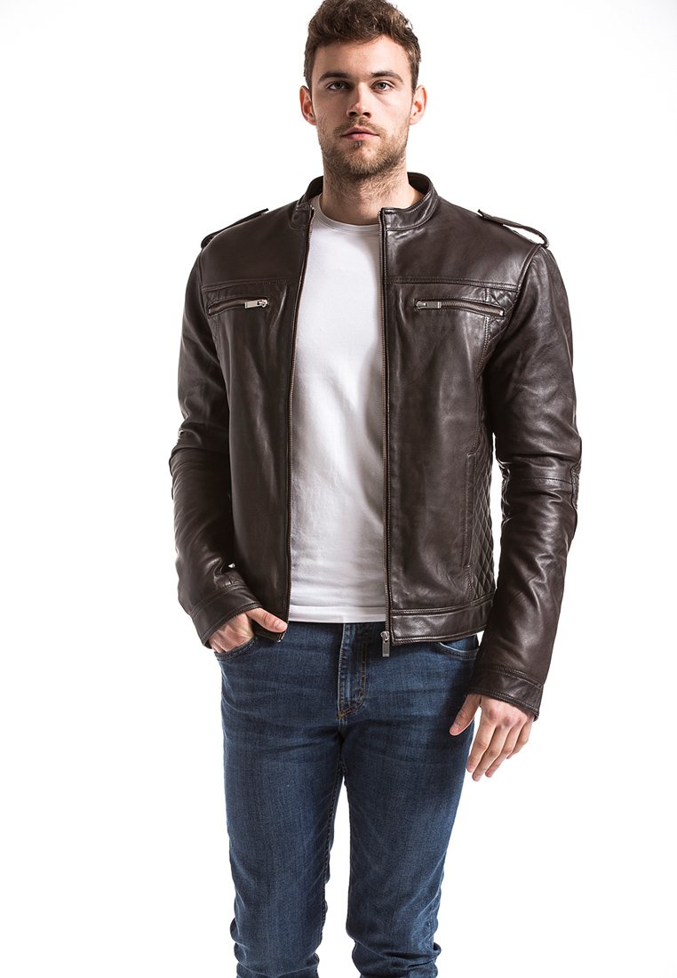 Le Temps Des Cerises Leren jas bruin Le Temps Des Cerises Leren jas bruin