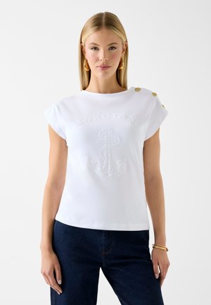 PAILLETTEN - T-shirt imprimé - weiß