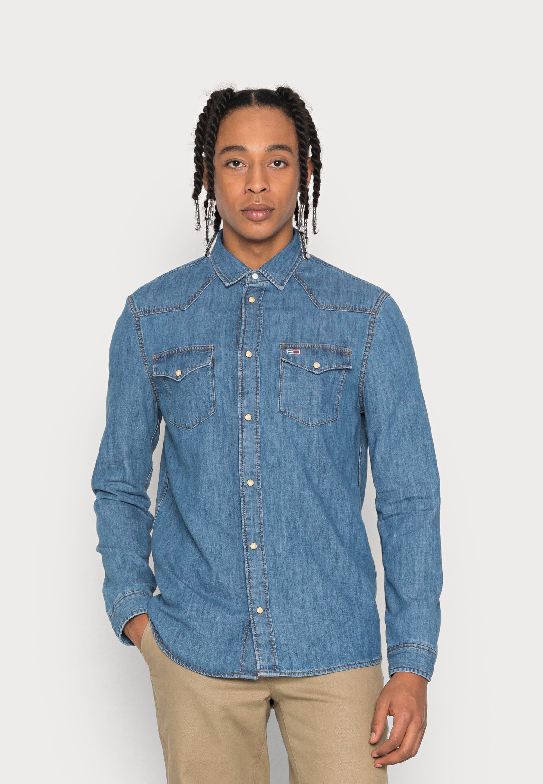 Tommy Jeans WESTERN - Camicia - medium indigo/blu denim - Zalando