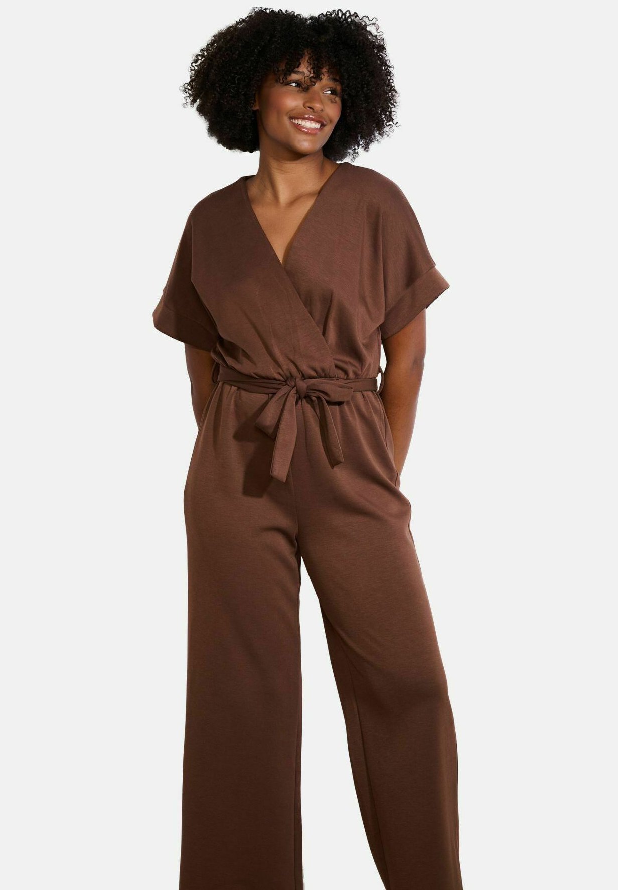 LolaLiza SOFT WRAP - Jumpsuit - brown dark chocolate/bruin