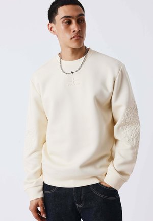 Project X Paris, SWEAT COL ROND EMBOSSÉ - Sweatshirt - crème camel