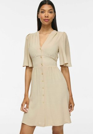 VILA SHORT DRESS VISKOV SHORT SLEEVED - Skjortekjole - overcast