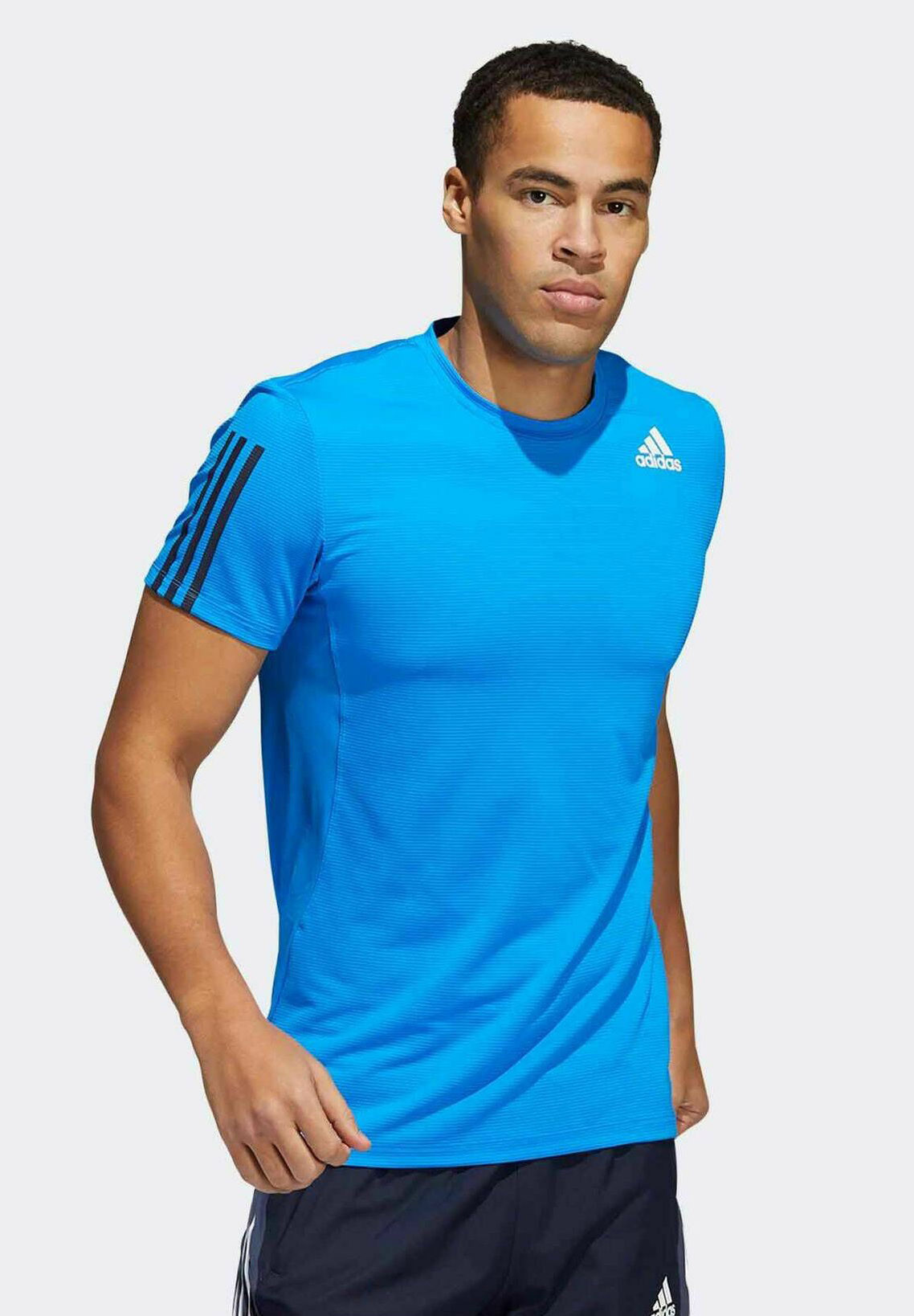 adidas Performance - TRAININGS AEROREADY STRIPES - T-Shirt print - dunkelblau