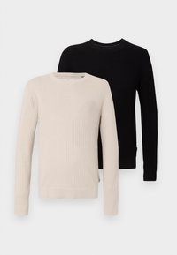 JPRBLUBARKLEY CREW NECK 2 PACK - Πουλόβερ - black/simply taupe