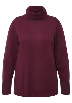 Ulla Popken ROLLKRAGEN BÜNDCHEN - Svetr - dark berry