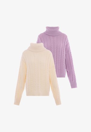 Mo, 2-PACK - Trui - lavendel & wollweiss