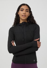 Terranova CON CAPPUCCIO IN TECNICO - Felpa con zip - nero