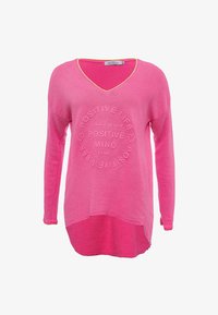 Unausgewählt, pink mit gelbem rand