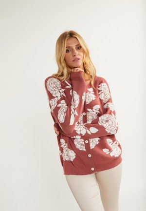 usha, Strickjacke - altrosa weiss