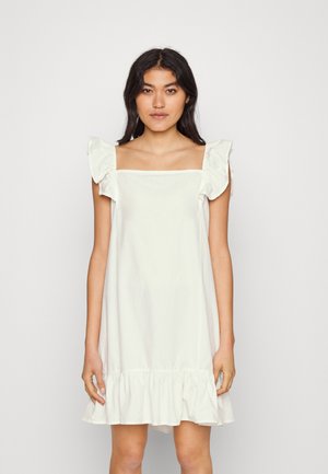 Denim Project LINE FRILL DETAIL MINI DRESS - Denn aty - coconut milk