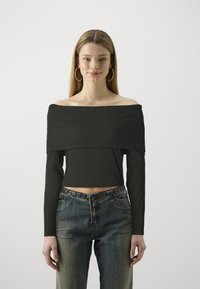 Pieces - PCLAYA OFF SHOULDER - Pikkade varrukatega topp - black Väikepilt 1