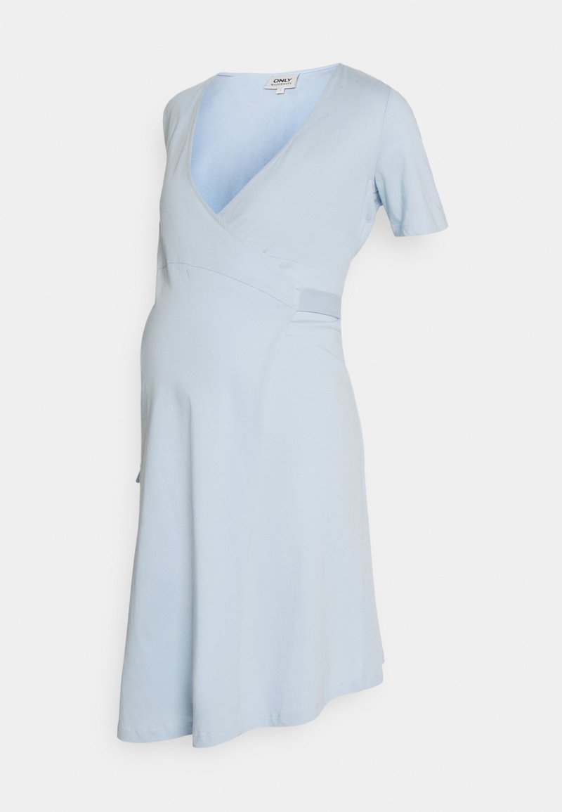 ONLY MATERNITY - OLMMAY WRAP DRESS - Džersio suknelė - blue, Padidinti