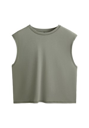 OYSHO SOFT TOUCH SLEEVELESS - Základné tričko - khaki