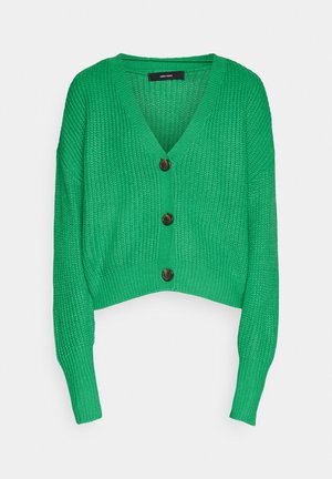 Vero Moda VMLEA V-NECK CUFF  - Vesta na kopčanje - bright green