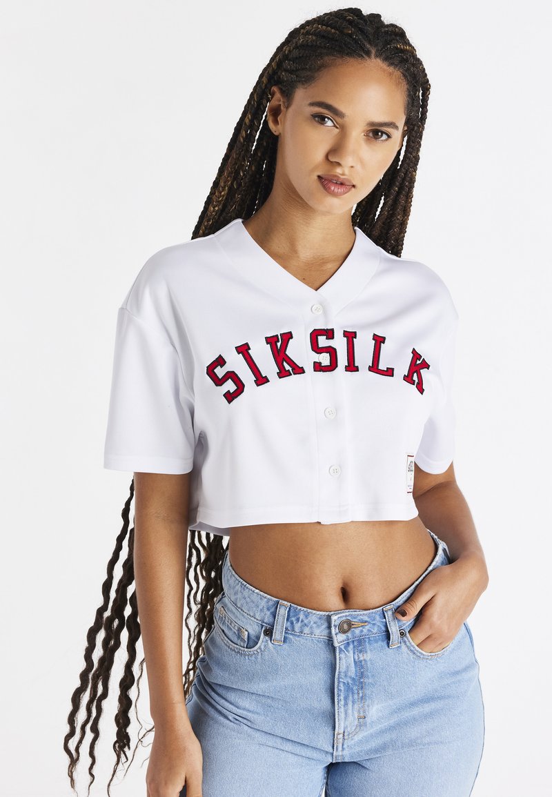 SIKSILK BASEBALL CROP JERSEY Blusa white/blanco Zalando.es