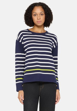 MIT RUNDHALSAUSSCHNITT - Pullover - weiß blau