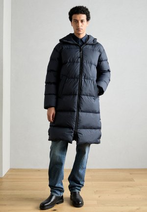 PUFFER LONG HOOD WELT POCKETS SIDE VENTS - Dunfrakker - dark navy
