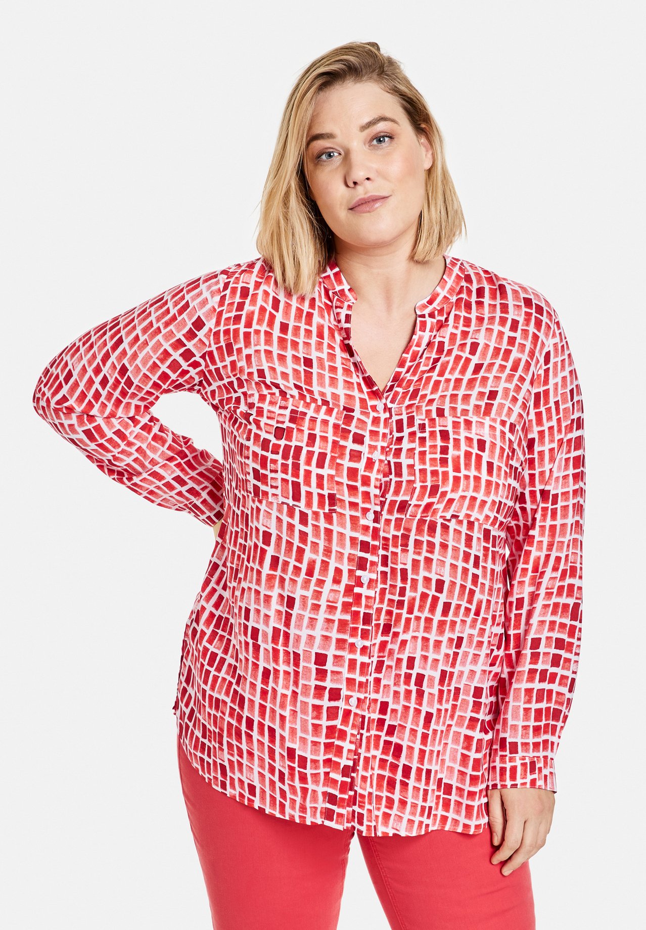 Samoon Blouse - strawberry red gemustert/Rood - Zalando.nl