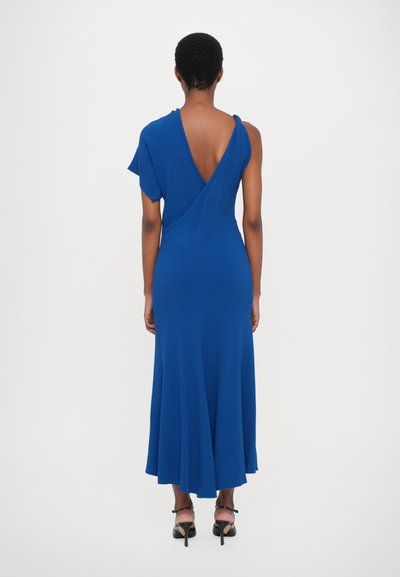 Victoria Beckham ASYMMETRIC RUCHED MIDI DRESS - Juhlamekko - blue