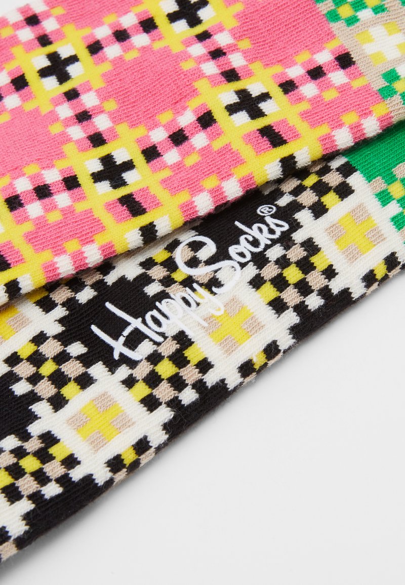 Botas de calcetines checkerboard negro-Pink a cuadros