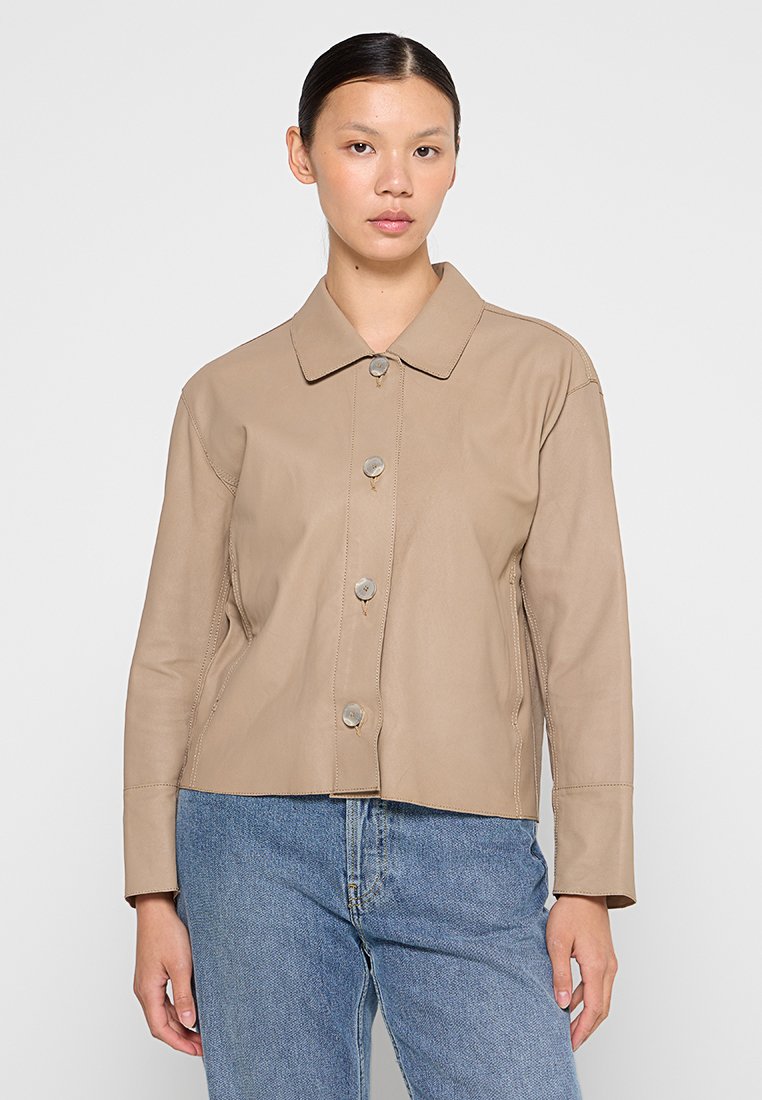 Oakwood Leren jas beige