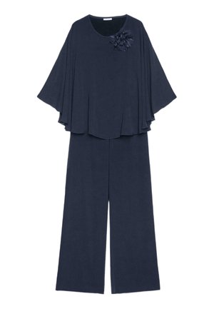 Luisa Viola, BLUSA E PANTALONE IN GEORGETTE SET - Stoffhose - blu