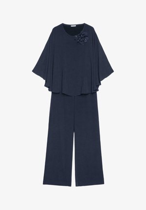 Luisa Viola, BLUSA E PANTALONE IN GEORGETTE SET - Broek - blu