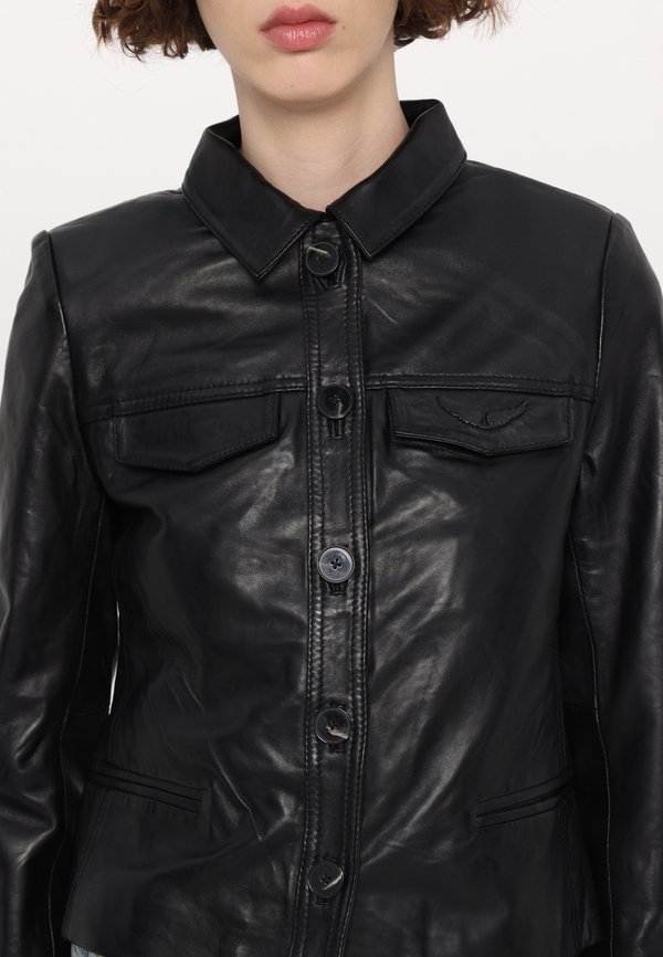 LIAM PERM - Leather jacket - noir3