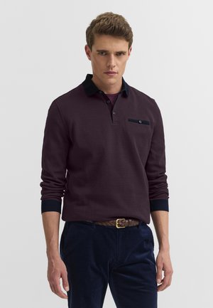 bugatti, BUGATTI HERREN POLO-SHIRT BRUSTTASCHE KONTRASTSTREIFEN - Poloshirt - brombeere