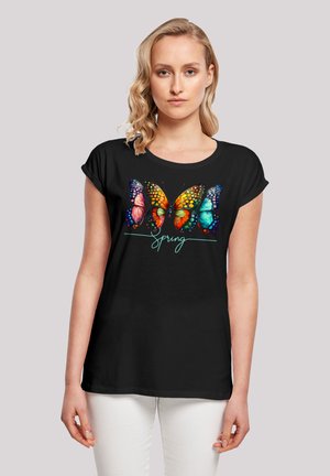 SCHMETTERLING ILLUSION - Print T-shirt - schwarz