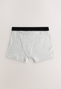 Boxers en coton gris avec une ceinture élastique noire. Dotés d'une poche avant et d'un design sans coutures pour plus de confort. Texture douce et finition lisse.