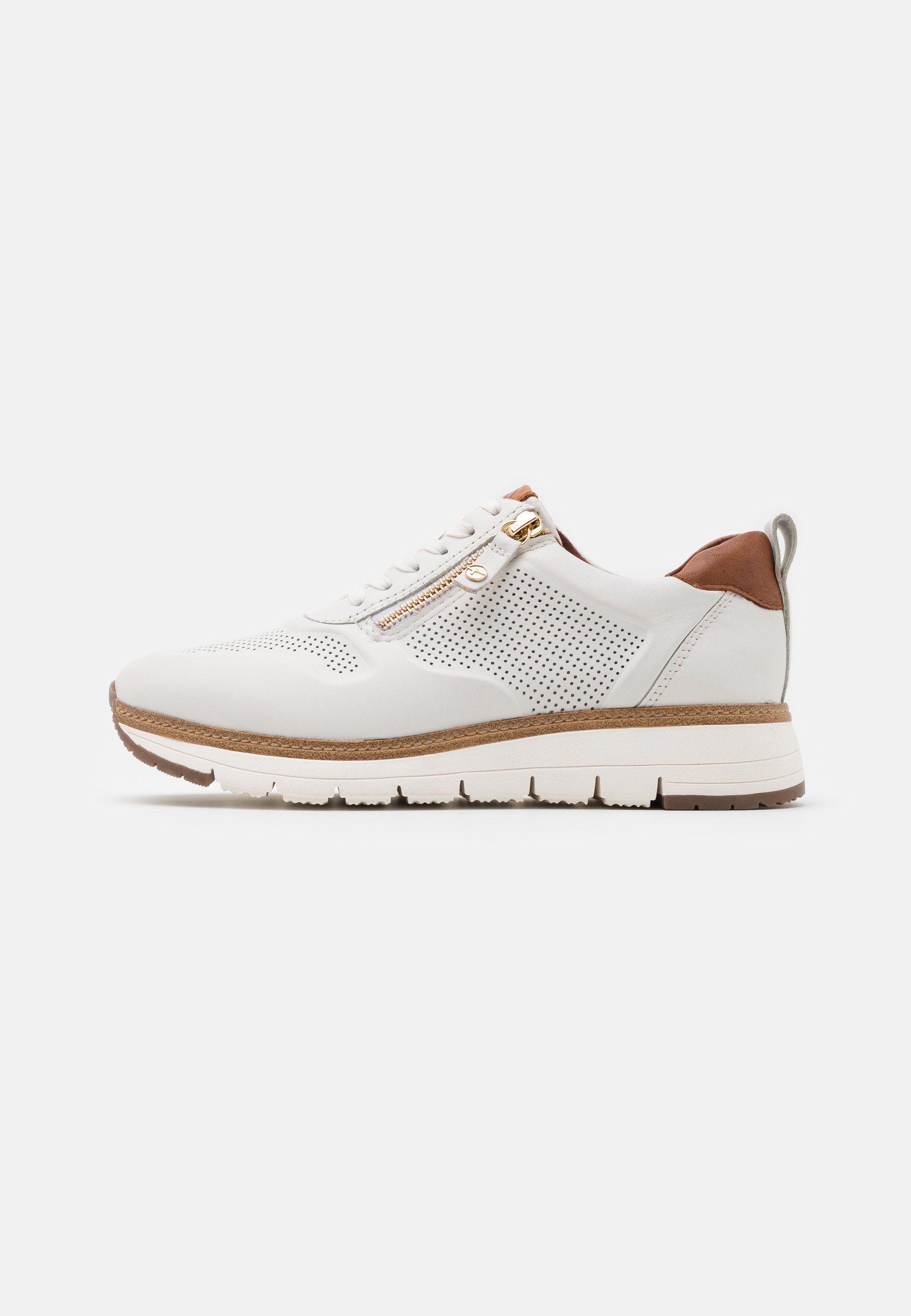 Tamaris Pure Relax LACE UP Joggesko whitecognachvit Tamaris Pure Relax LACE UP Joggesko chestnutkonjakk