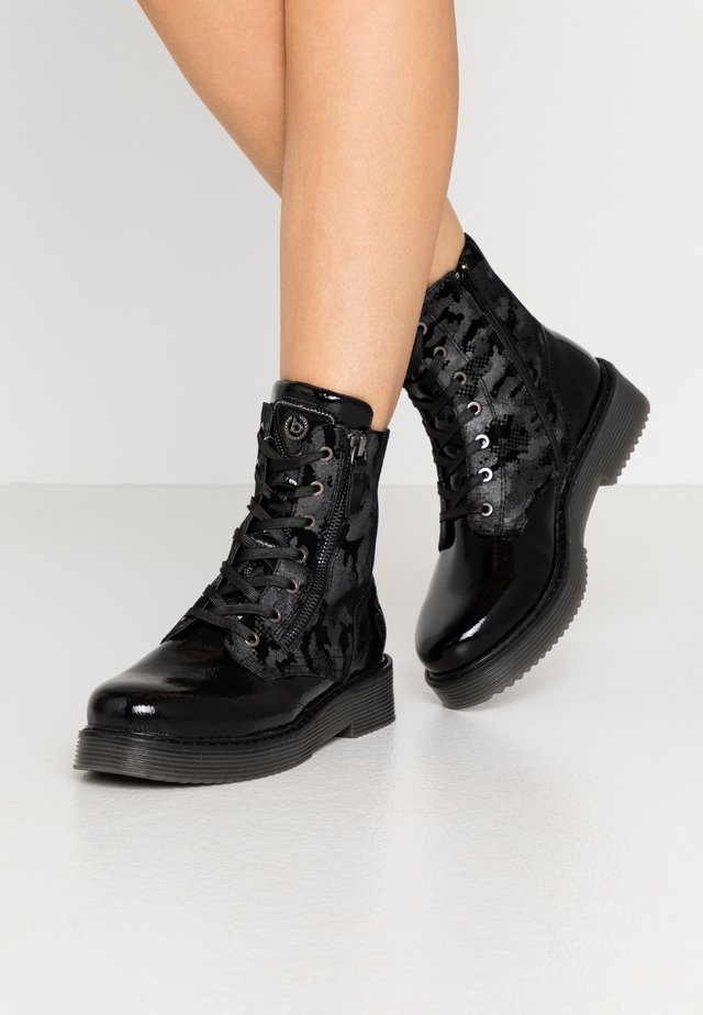 NERIA - Plateaustiefelette - black/metallics